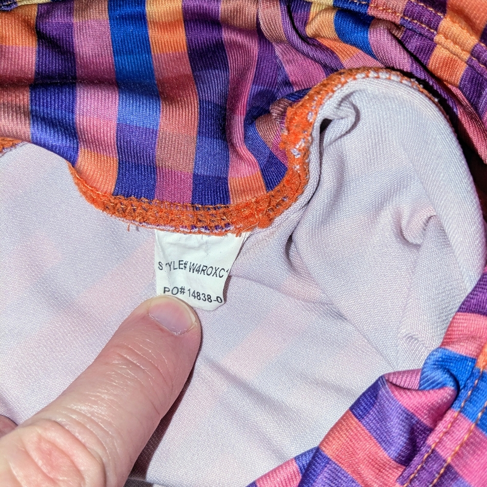 PrAna Roxanne Capri Athletic Leggings Women’s Medium Purple Orange Yoga Running - Picture 10 of 10